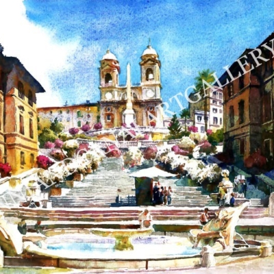 Piazza di Spagna con fiori