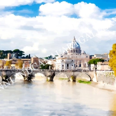 San Pietro con ponte e Tevere