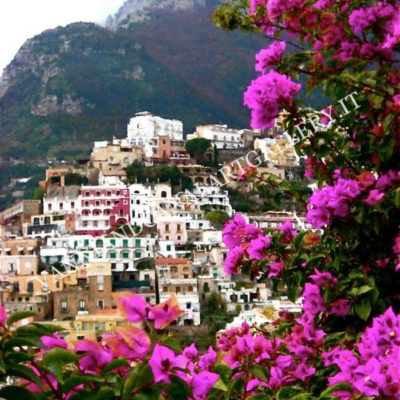 Positano con fiori