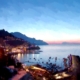 Panorama Amalfi di notte