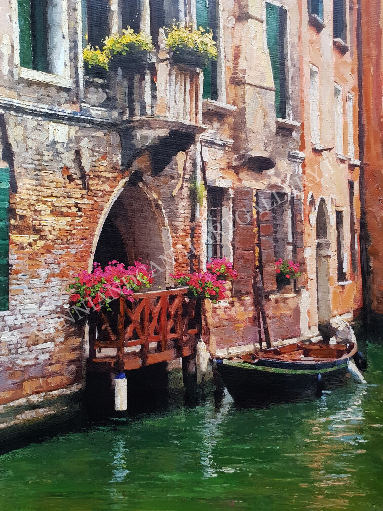 Venezia canale con barca