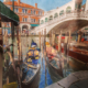 Venezia e ponte di Rialto e gondole